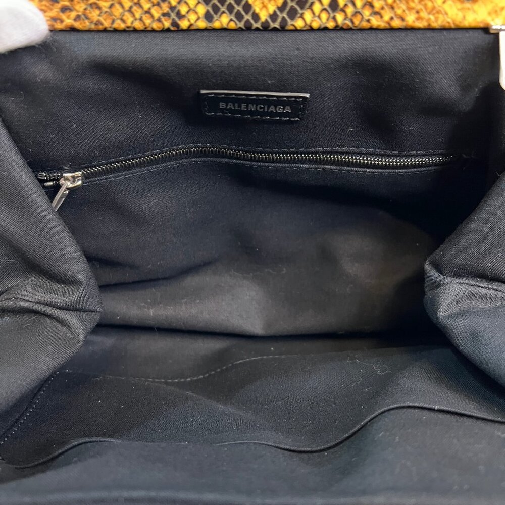 Balenciaga Python Effect Cloud Clutch With Extend… - image 7